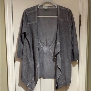 Tribal Gray Open Front Cardigan